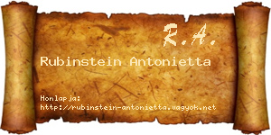 Rubinstein Antonietta névjegykártya